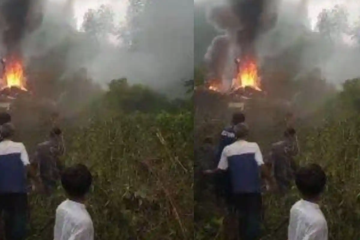 Helikopter Terjatuh di Ciwidey Rancabali Bandung, Polisi: Heli Latihan yang Terjatuh