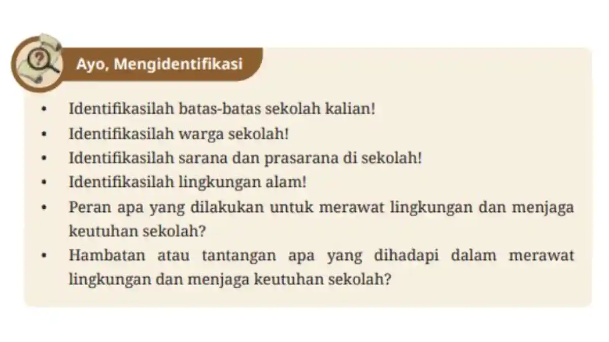 Kunci Jawaban Pendidikan Pancasila Kelas 8 Halaman 138 Soal Ayo Mengidentifikasi: Lingkungan Sekolah