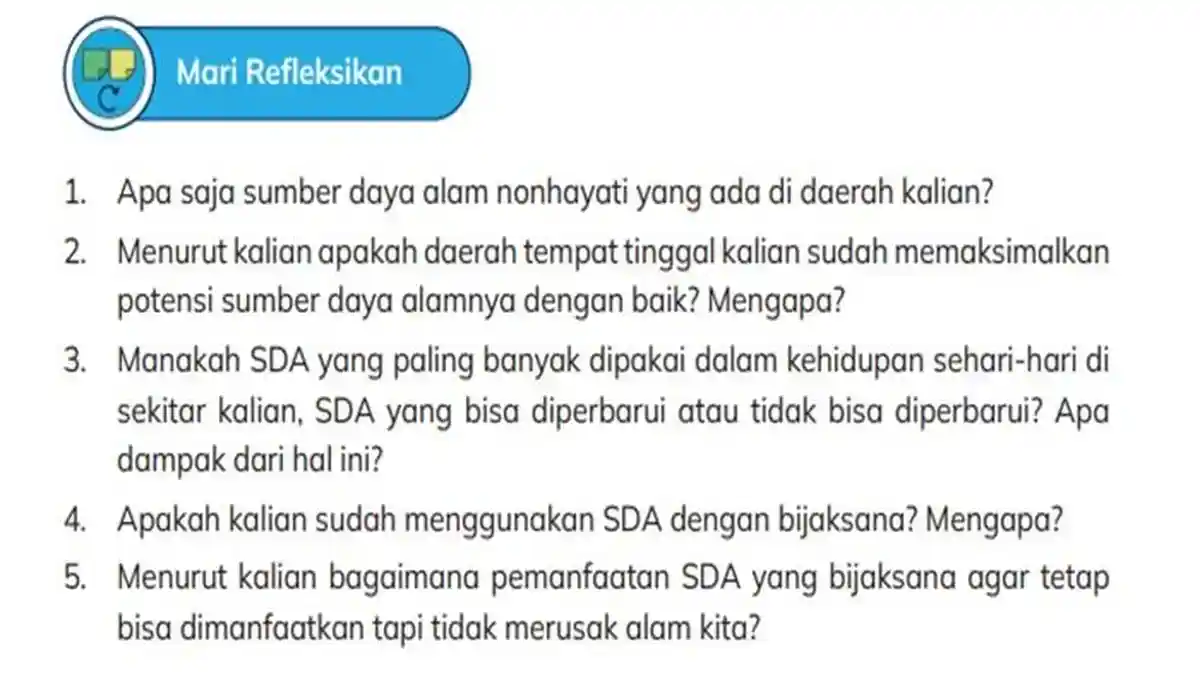 Kunci Jawaban Soal IPAS Kelas 5 SD Halaman 184 Kurikulum Merdeka, Topik C Mari Refleksikan