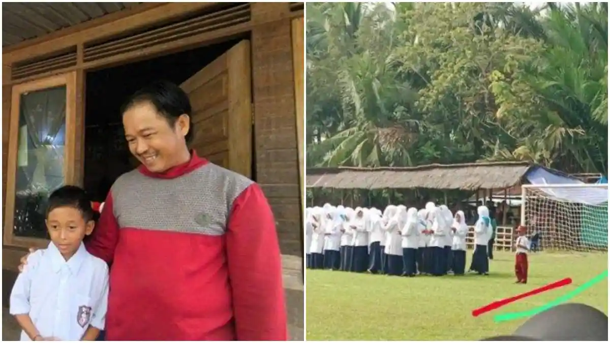 Teman-teman Bubar Duluan, Bocah SD Berdiri Sendirian Saat Upacara HUT RI di Kalsel, Ortu: Bangga!
