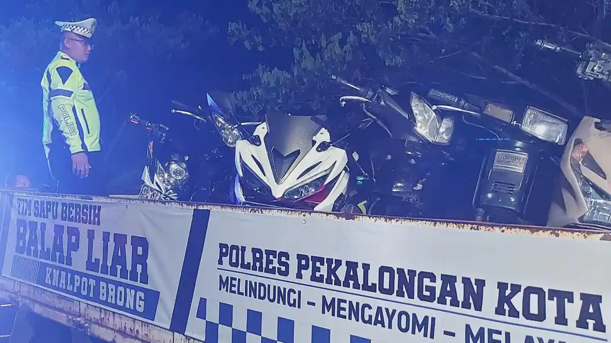 Kawasan Exit Tol Setono Pekalongan Jadi Favorit Balap Liar, Polisi Amankan 82 Motor