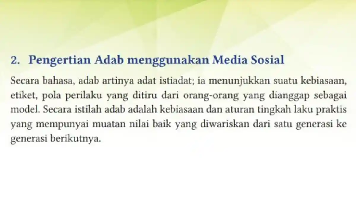 KUNCI JAWABAN PAI Kelas 11 Kurikulum Merdeka Halaman 252, Adab dari Segi Bahasa Menunjuk kepada . .