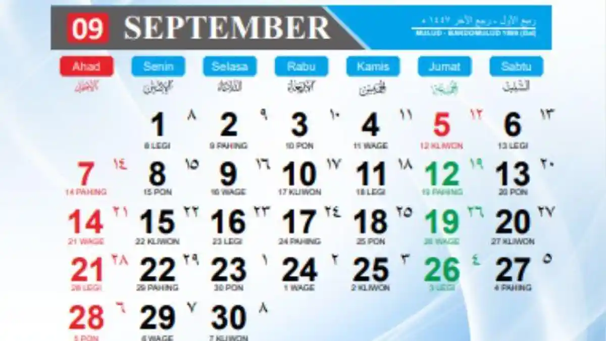 Bulan September Sudah Setengah Jalan,Tapi Jadwal Libur Masih Ada, Cek Kalender Sekarang!