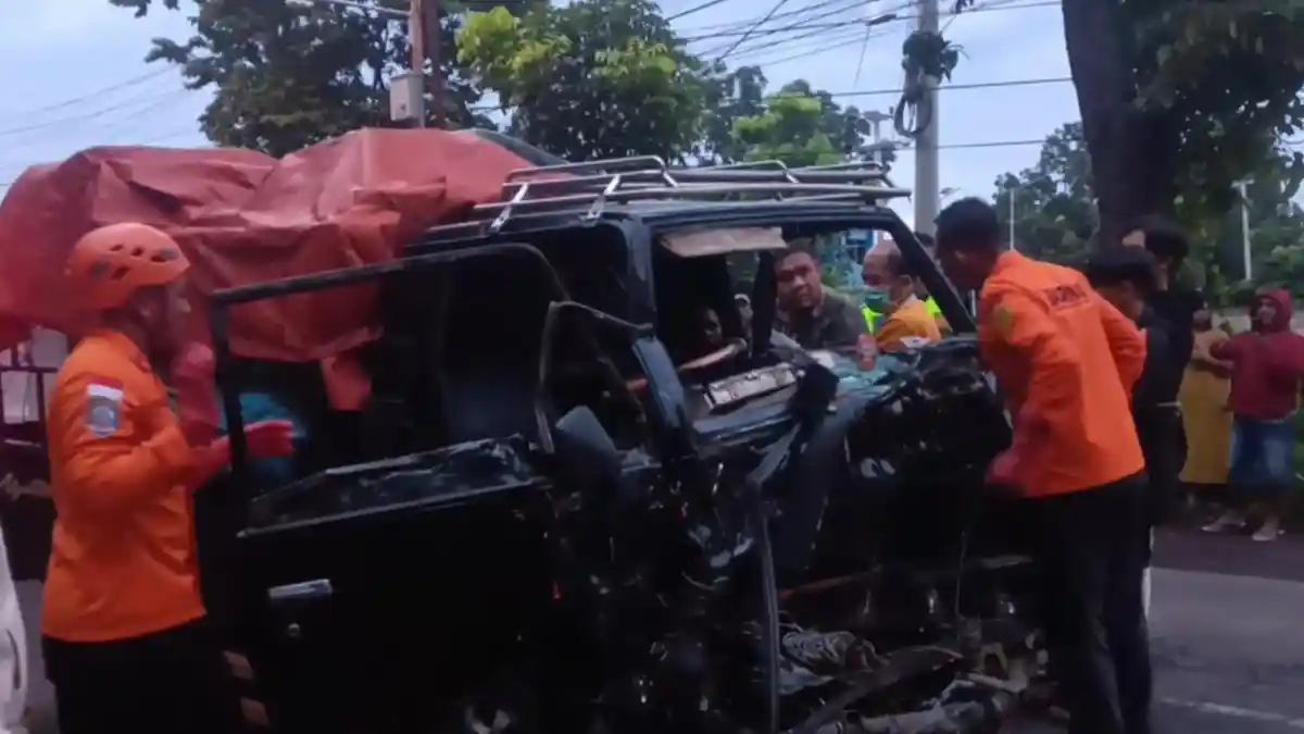 Pikap Box Tabrakan dengan Truk di Jalur Situbondo–Banyuwangi, 5 Penumpang Terjepit Dievakuasi SAR