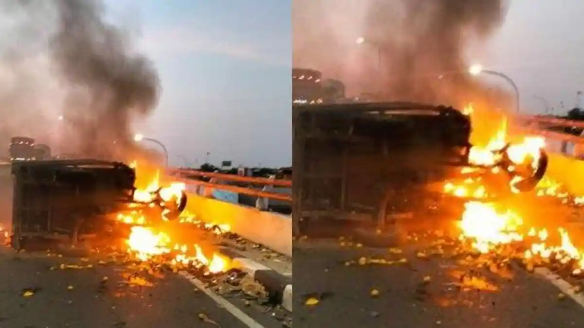 Kecelakaan Maut, Seorang Pemotor Tewas, Tabrakan Beruntun Hingga Sebabkan Motor Terbakar