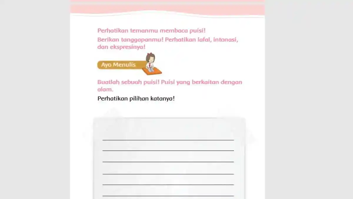 Buatlah Puisi Tentang Alam! Tema 5 Kelas 2 Halaman 61