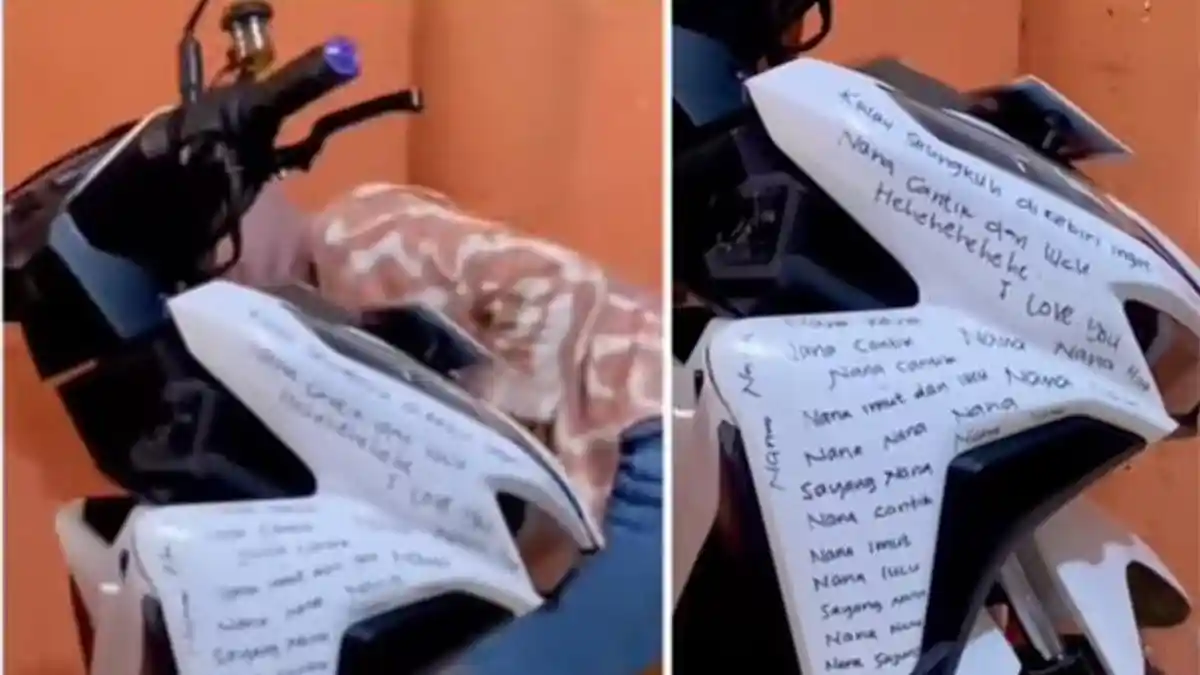 Cegah Pacarnya Selingkuh, Wanita Ini Coret Motor Pacar Pakai Spidol Permanen, Ancam Kebiri