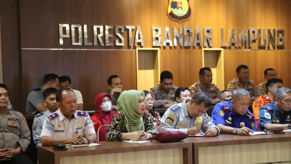 Polresta Bandar Lampung Polda Lampung Rakor Bahas Persiapan Mudik 2023