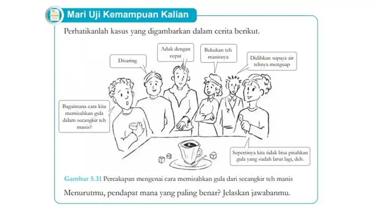 Kunci Jawaban IPA Kelas 8 Halaman 169 Kurikulum Merdeka: Cara Memisahkan Gula