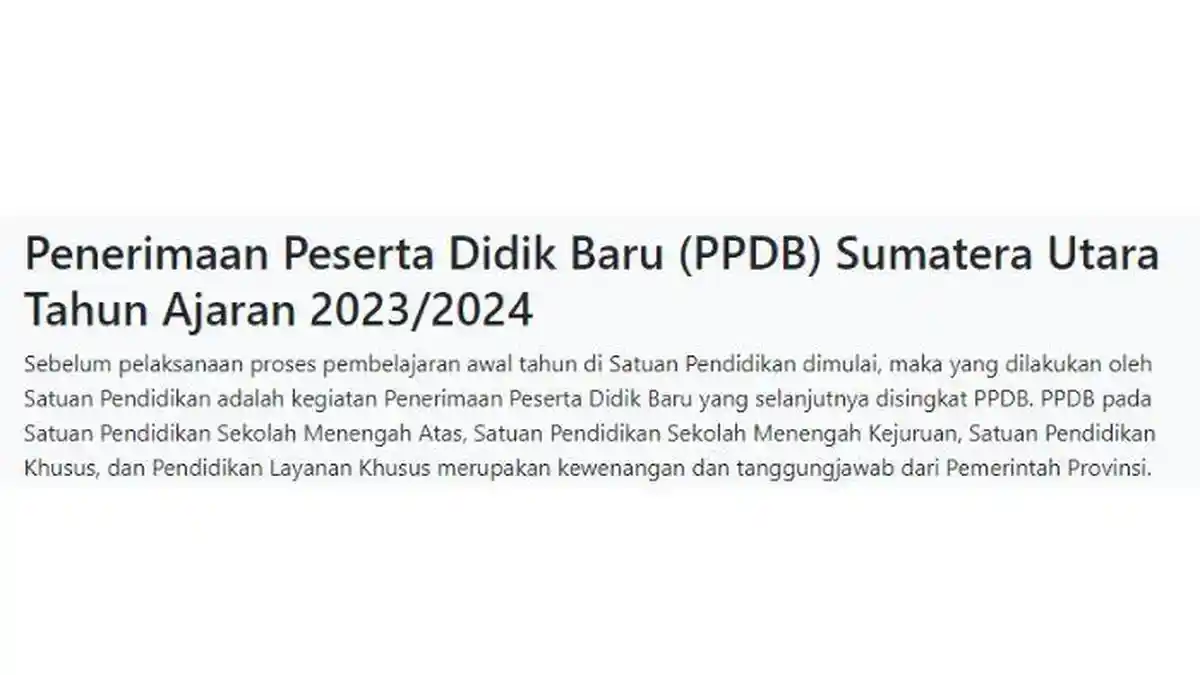 Tata Cara Mendaftar PPDB Sumut 2023 SMA dan SMK Lengkap Jadwalnya