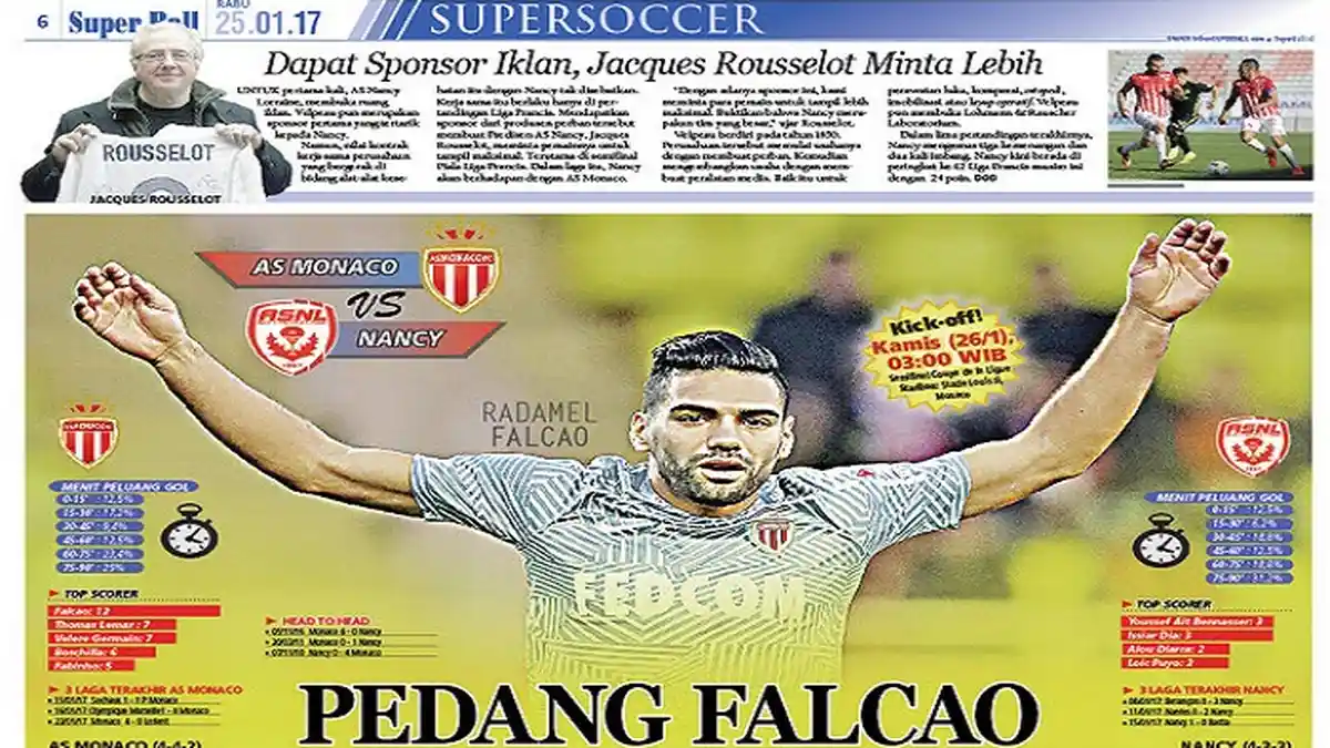 Radamel Falcao Siap Habisi Nancy