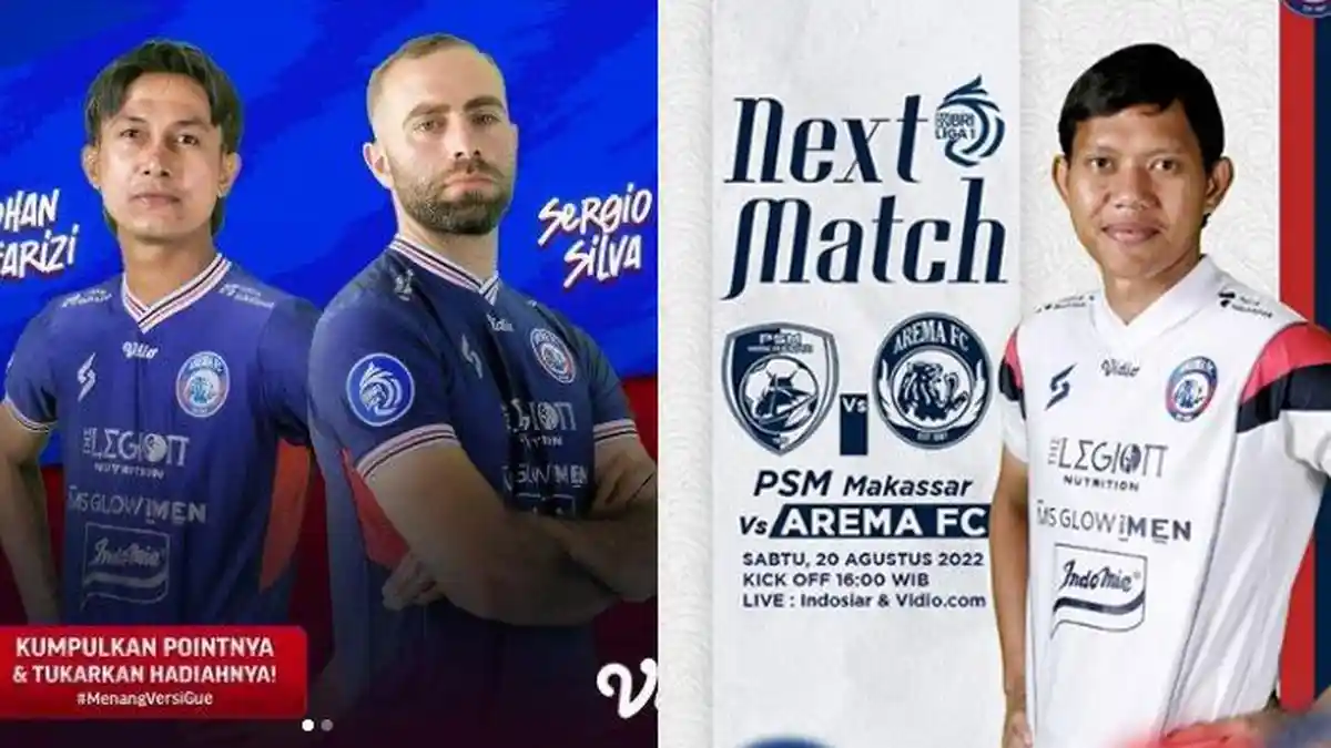 Jadwal Bola Hari Ini Sabtu 20 Agustus & Jadwal Arema F: PSM Makassar - RANS Nusantara Live Vidio.com