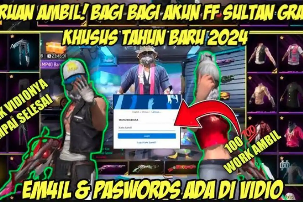 500+ Akun Sultan Free Fire 2025 Masih Aktif Diamond +999999, Lengkap Ada Akun Facebook dan Google