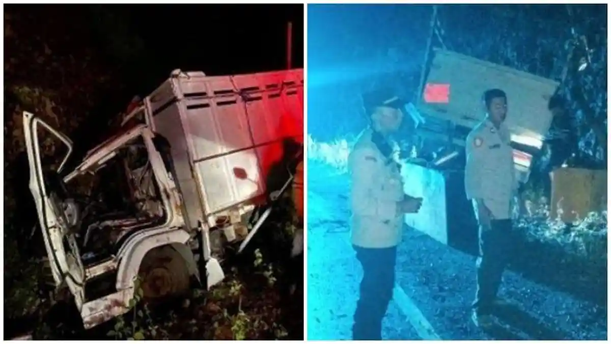 Kecelakaan Maut Dialami Truk yang Angkut 9 Penumpang, Diduga Mabuk dan Tabrak Tebing, 2 Tewas