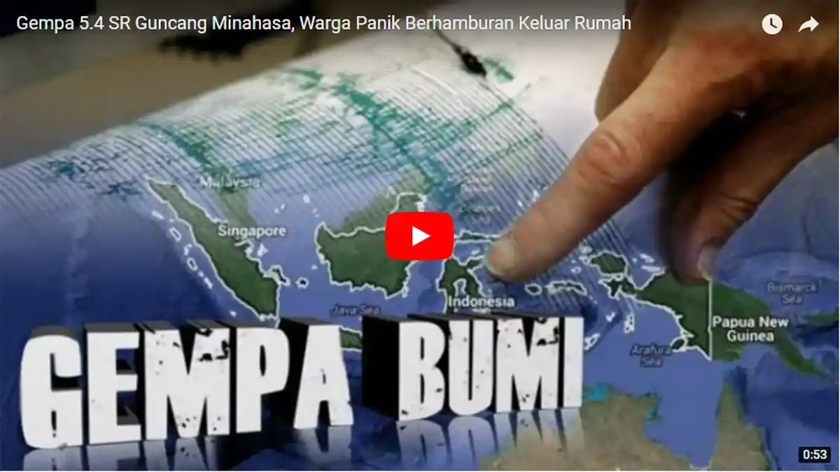 Gempa 5.4 SR Guncang Minahasa, Warga Panik Berhamburan Keluar Rumah