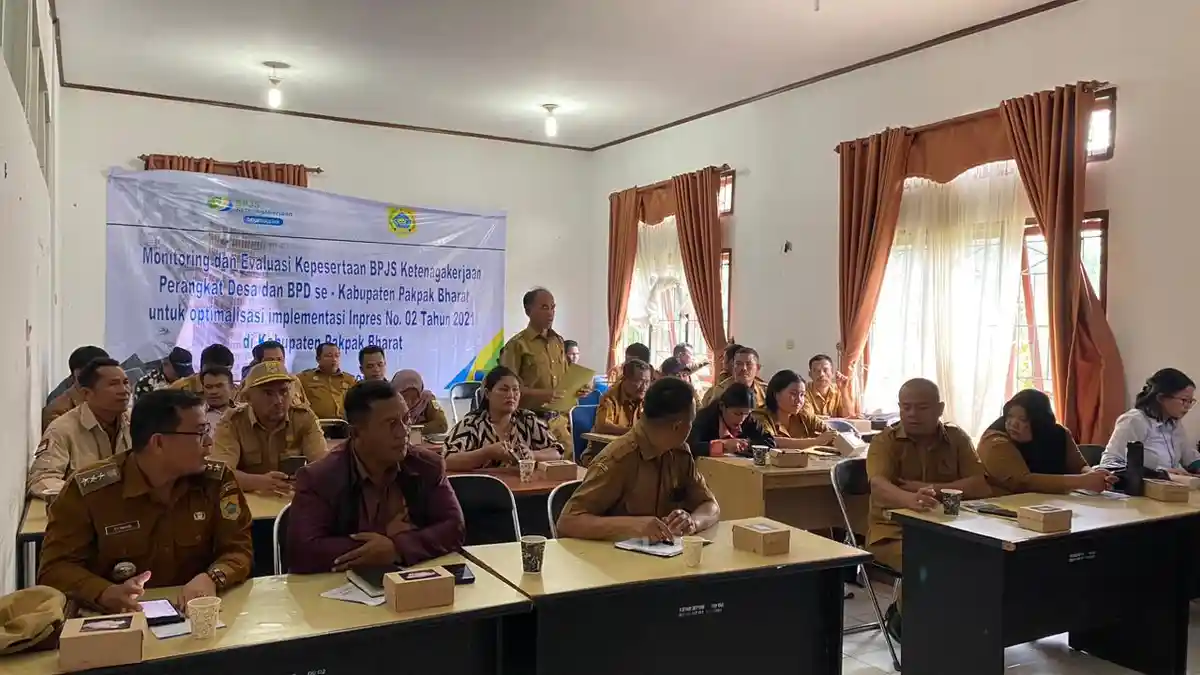 DINAS Sosial Pakpak Bharat Rakor Monitoring dan Evaluasi Kepesertaan Program BPJS Ketenagakerjaan