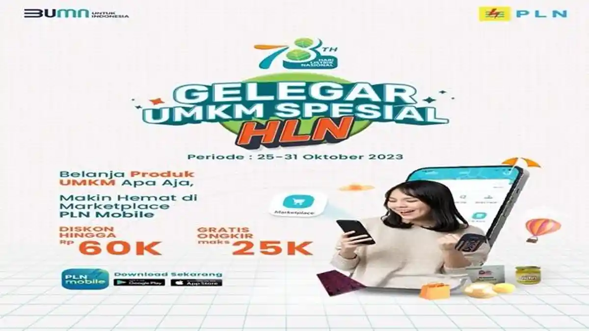Pakai PLN Mobile,Belanja Produk UMKM Diskon Hingga Rp60 Ribu dan Gratis Ongkir, Spesial HLN