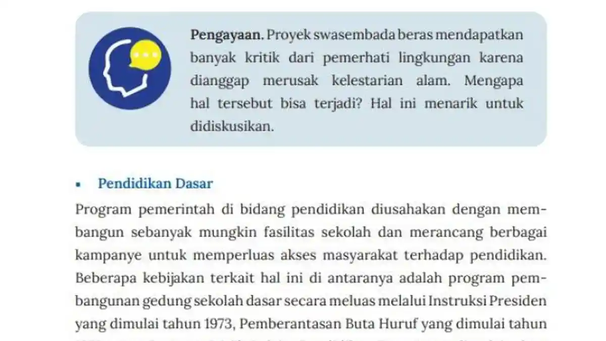 Kunci Jawaban IPS Kelas 9 Halaman 147 Kurikulum Merdeka: Proyek Swasembada Beras