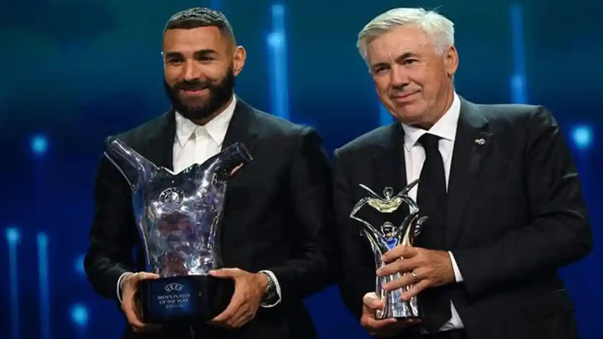 Daftar Peraih Penghargaan UEFA 2022: Karim Benzema Pemain Terbaik & Carlo Ancelotti Pelatih Terbaik