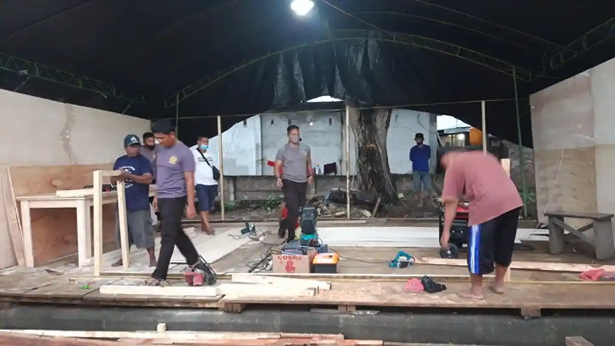 Kapolres Boltim Irham Halid Tinjau Pembuatan Pos Operasi Ketupat di Tutuyan