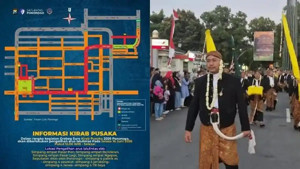 Kirab Pusaka Grebeg Suro Ponorogo 2026 Berlangsung Sore Ini, Polisi Siapkan Pengalihan Arus