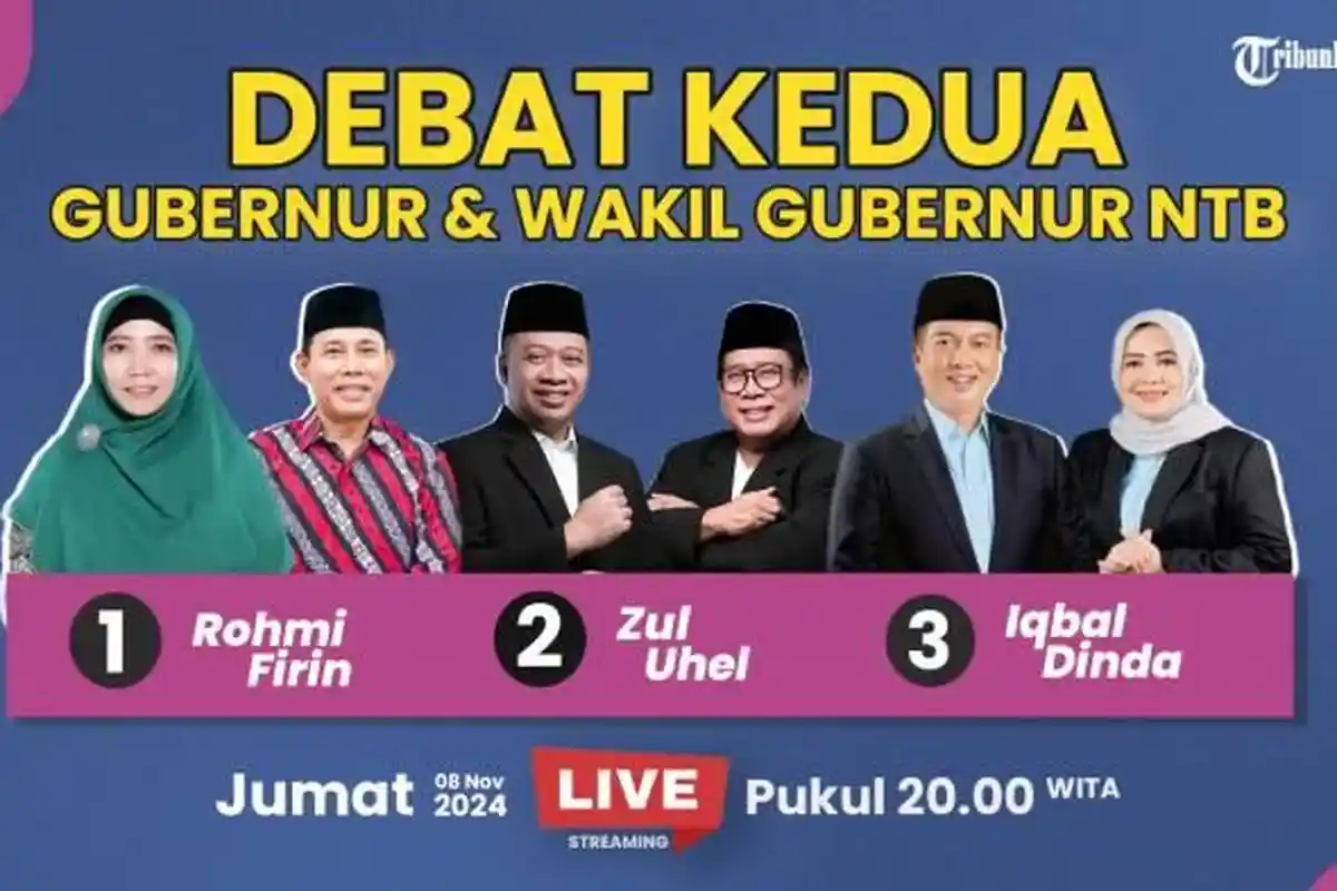 LINK LIVE Debat Kedua Pilgub NTB 2024 Tema Pangan, Pariwisata, hingga Lingkungan