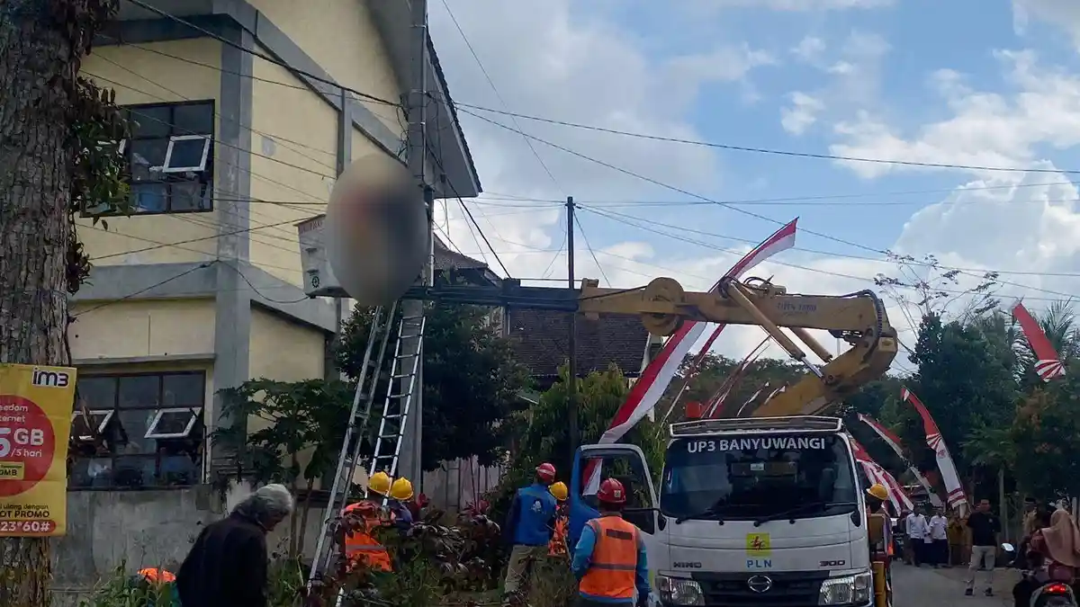 Tukang Listrik Tewas Tersengat Setrum di Tiang Beton PLN di Banyuwangi
