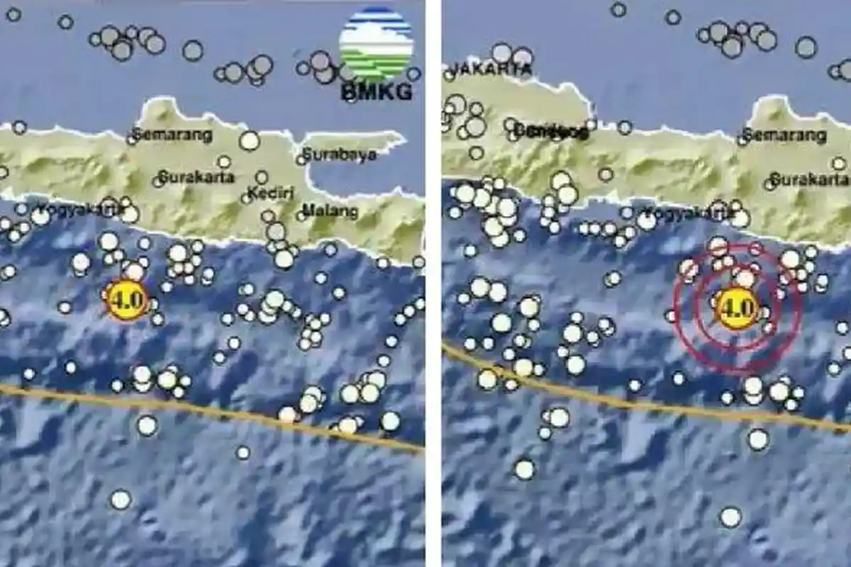 Gempa Terkini Baru Saja Magnitudo 4.0, Pusat Gempa 2 Menit Lalu di Gunungkidul DIY, Cek Info BMKG