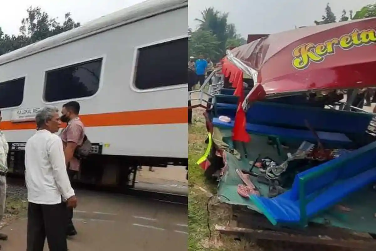 Ngebut karena Ditinggal, Odong-odong di Serang Ditabrak Kereta Api, 9 Meninggal dan Sopir Diamankan
