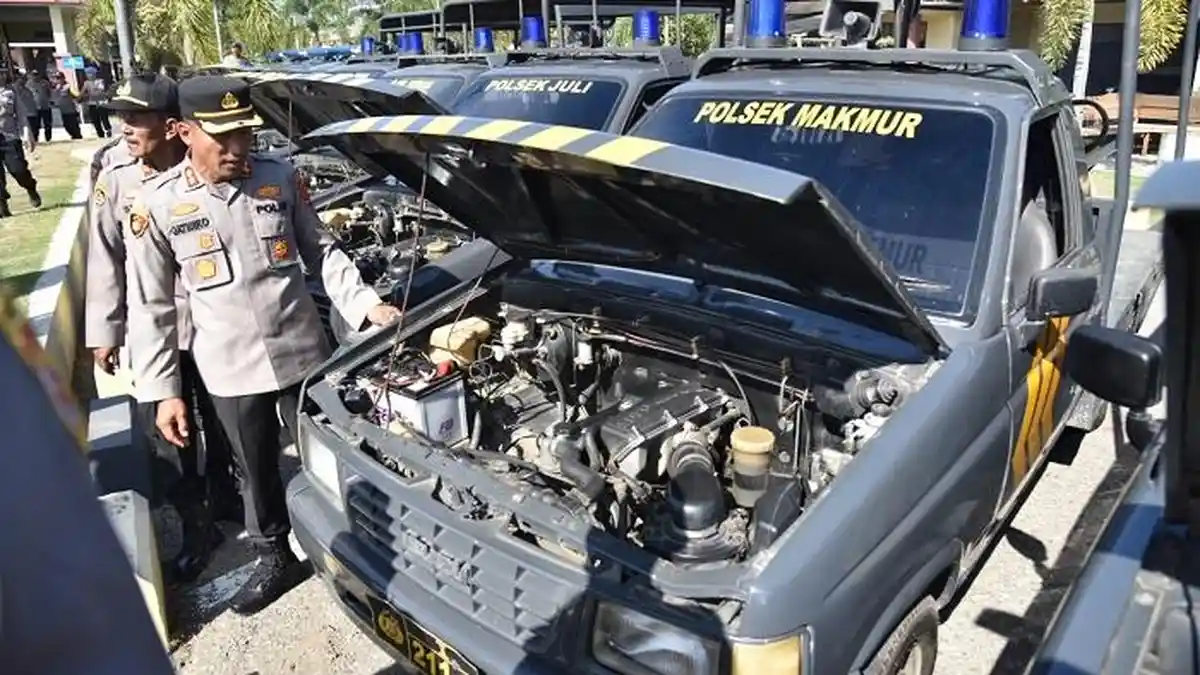 Polres Bireuen Periksa Kondisi Kendaraan Dinas