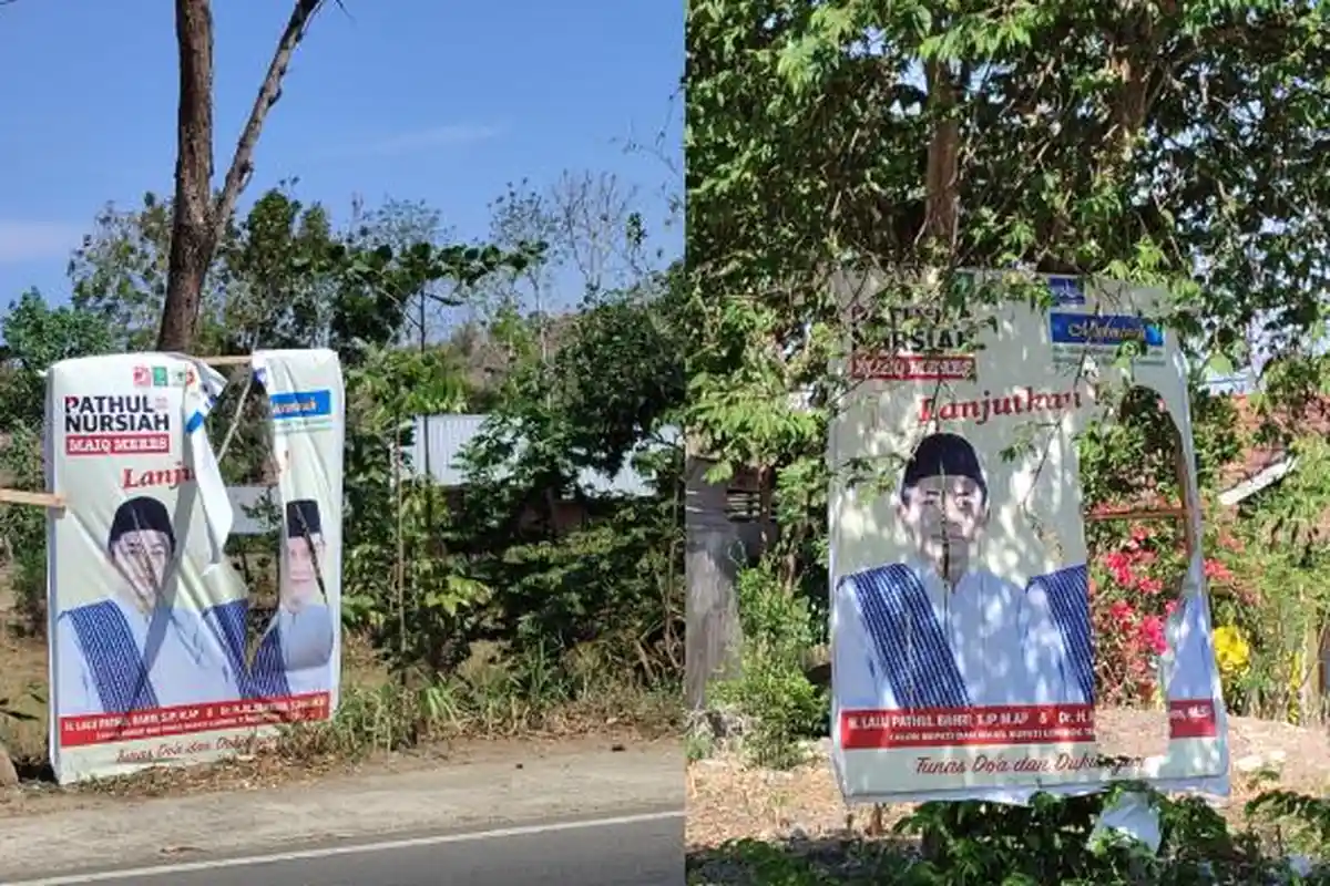 Puluhan Baliho Pathul-Nursiah Diduga Dirusak Oknum Lawan Politik