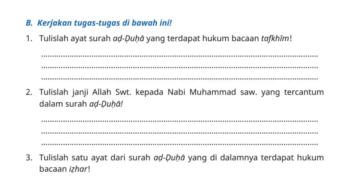 Kunci Jawaban PAI Kelas 6 Halaman 29 Kurikulum Merdeka, Uji Capaian Bab 1 Esai