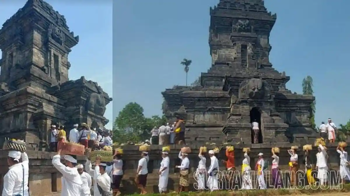450 Keturunan Arya Kanuruhan dari Bali Gelar Ritual Mejauman di Candi Singhasari, Malang