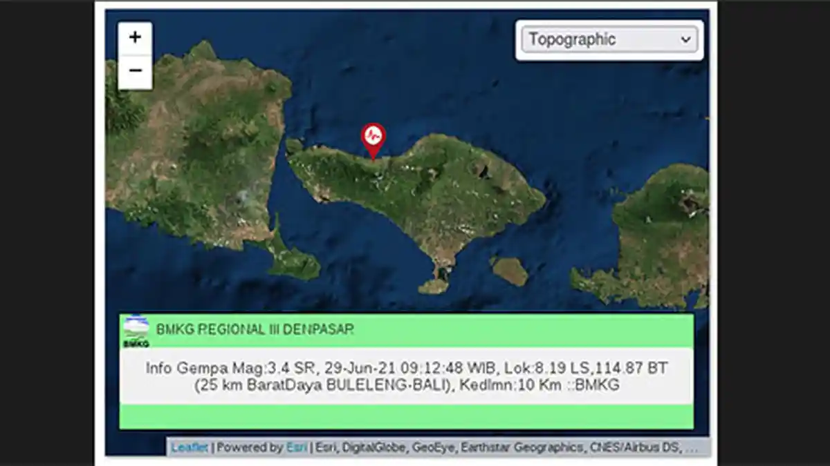 Buleleng Diguncang Gempa Tektonik Bermagnitudo 3,4