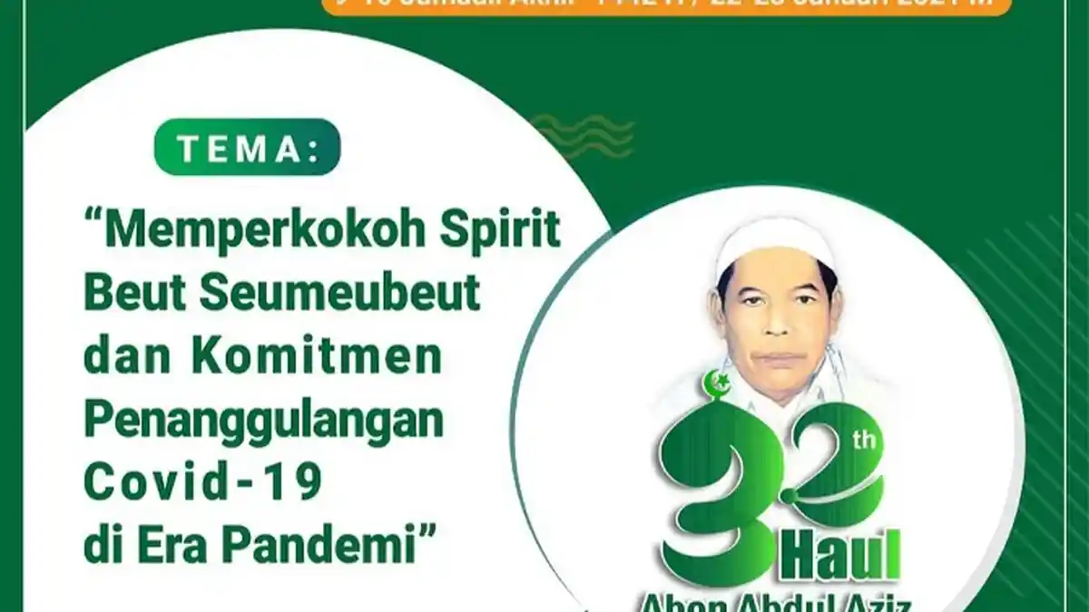 Haul Ke-32 Abon Aziz Samalanga Bireuen Melalui Daring, Ini Agendanya Besok Hingga Lusa