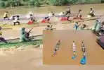 Kemeriahan HUT ke-23 Tanahbumbu, Tim Popda Jawara Lomba Perahu Naga di Sungai Pagatan
