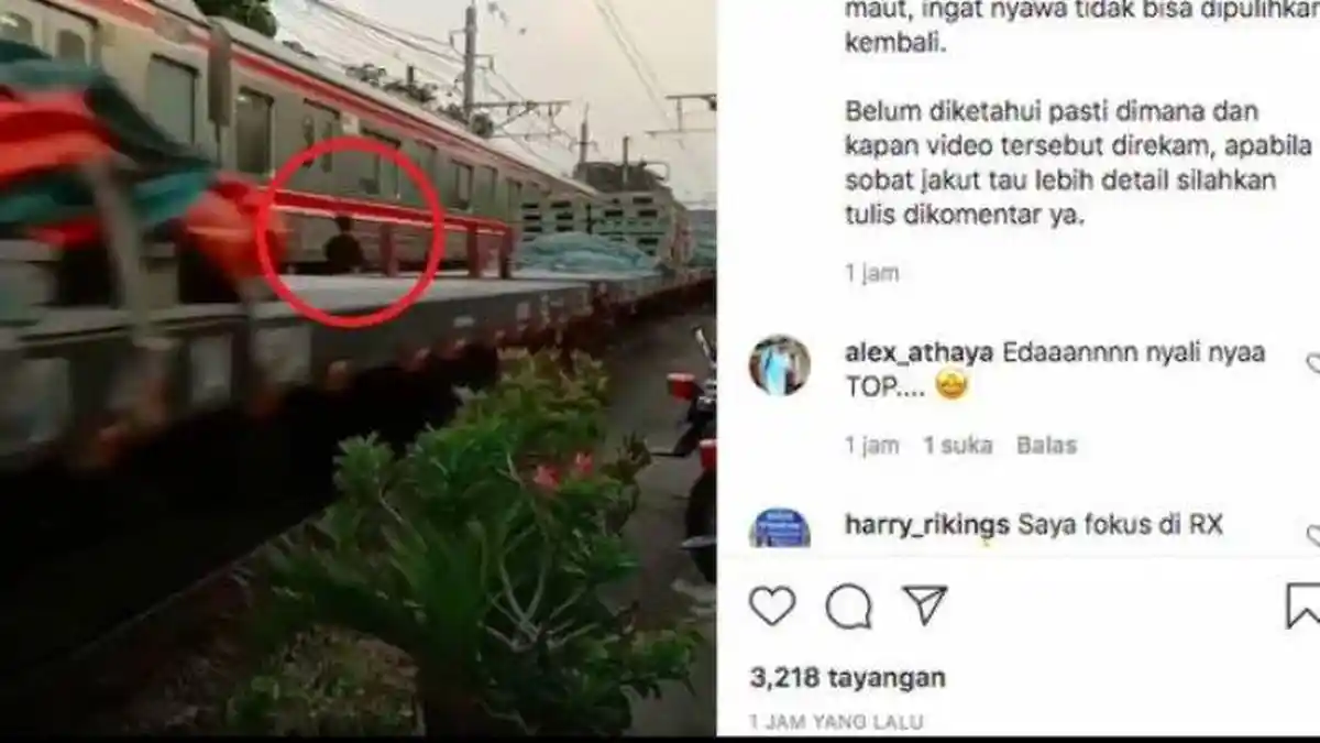 Viral Video Aksi Nekat Pria Terobos Palang Pintu hingga Terjebak di Antara 2 Kereta, Ini Kata PT KAI
