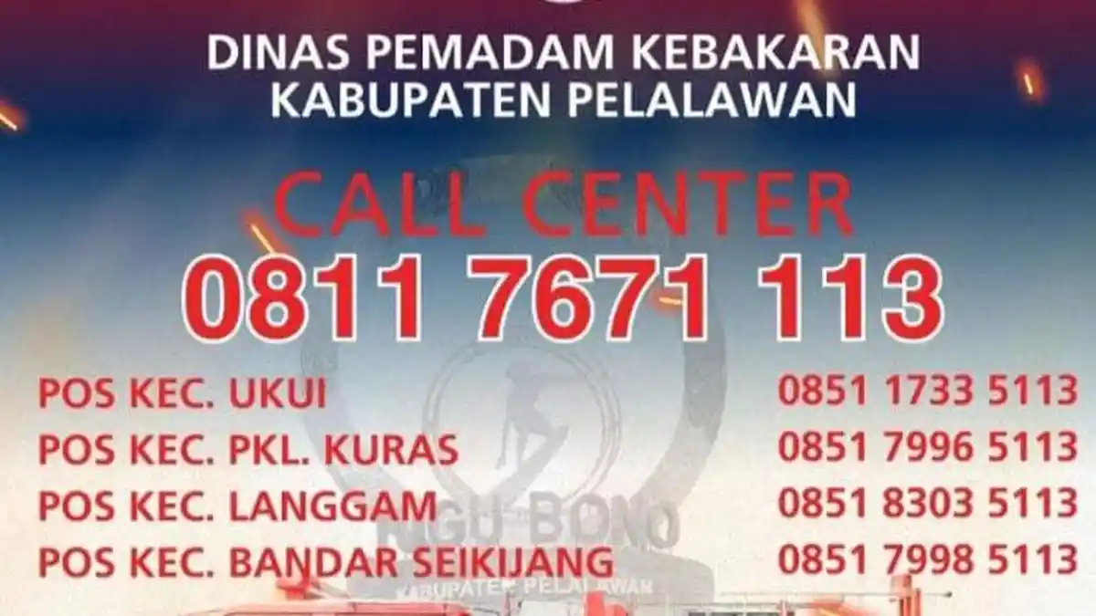 Waspada Kebakaran Selama Libur Nataru, Ini Nomor Call Center Damkar Pelalawan, Siaga 24 Jam
