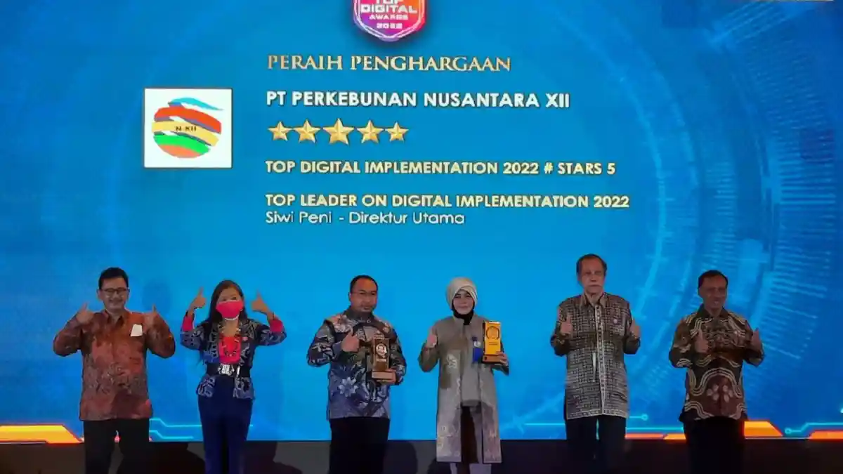 PTPN XII Raih 2 Penghargaan Top Digital Award 2022