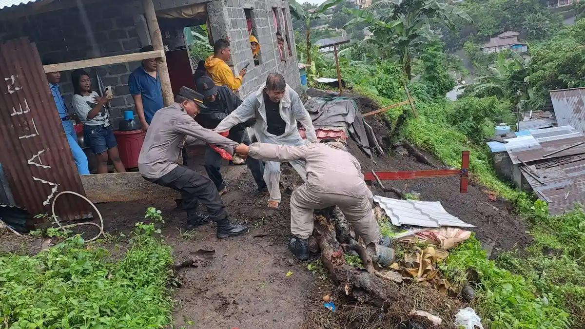 Polres Bitung Benarkan Ada Tanah Longsor di Kelurahan Pateten 2 Sulawesi Utara