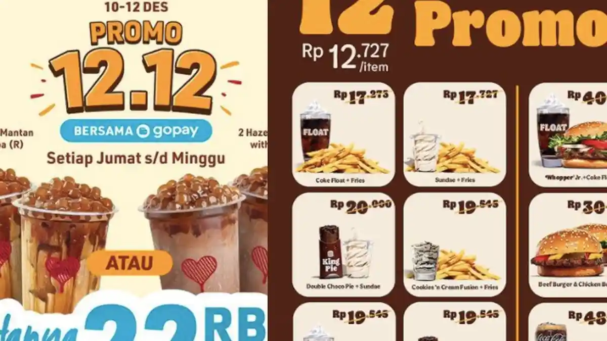Promo 12.12 Harbolnas dari Shopee, Kopi Kenangan, Burger King, Janji Jiwa dll