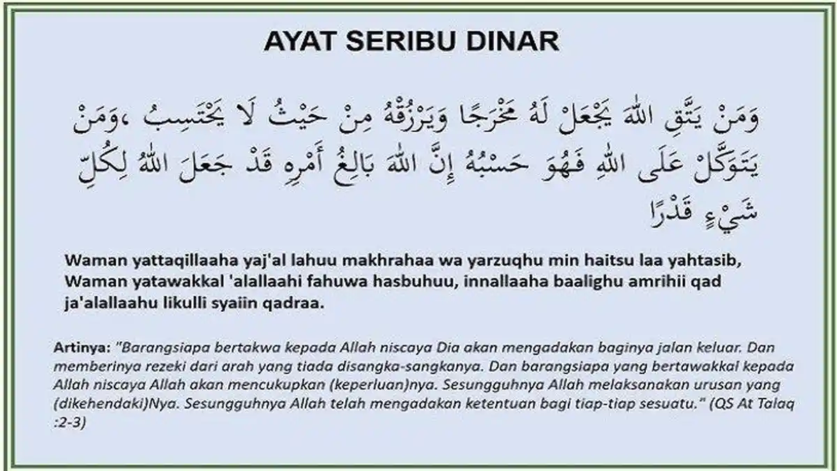 Bukan Sembarang Waktu, Ini Waktu Mustajab Baca Ayat Seribu Dinar, Siap-siap Banjir Rezeki Ya