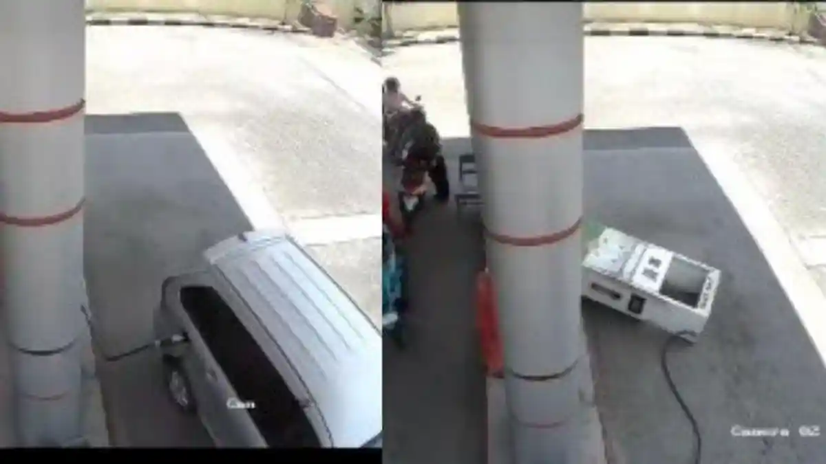 Viral Detik-detik Mobil Tarik Selang SPBU hingga Mesin Pengisi BBM Ambruk, Begini Kronologinya