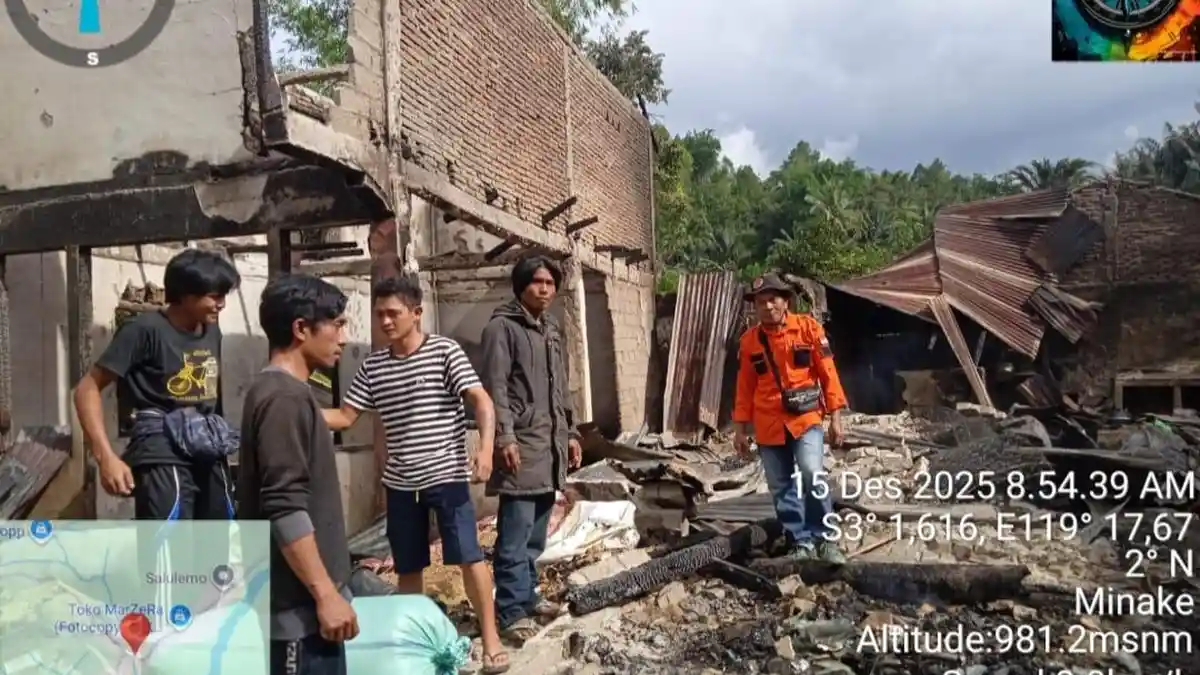 5 Rumah dan 1 Gereja di Mamasa Terbakar Akibat Korsleting Listrik, Dua Warga Luka