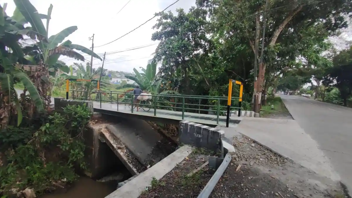 Jembatan Kalibugel Purbalingga yang Runtuh Kini Bisa Dilewati Lagi