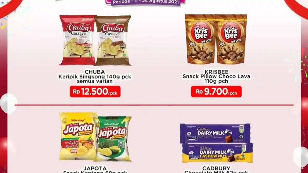 PROMO Indomaret 12-13 Agustus 2021 BANYAK DISKON, Cokelat Cadbury Rp15.500 Tambah Rp5.000 Dapat 2