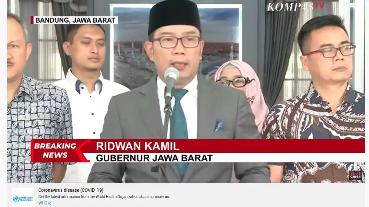 BREAKING NEWS - Ridwan Kamil Umumkan 7 Warga Jawa Barat Positif Terinfeksi Virus Corona