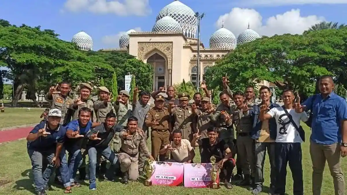 Tim Sepak Bola Putra & Voli Putri Satpol PP dan WH Langsa Juara Se-Aceh, Turnamen Dalam Rangka HUT