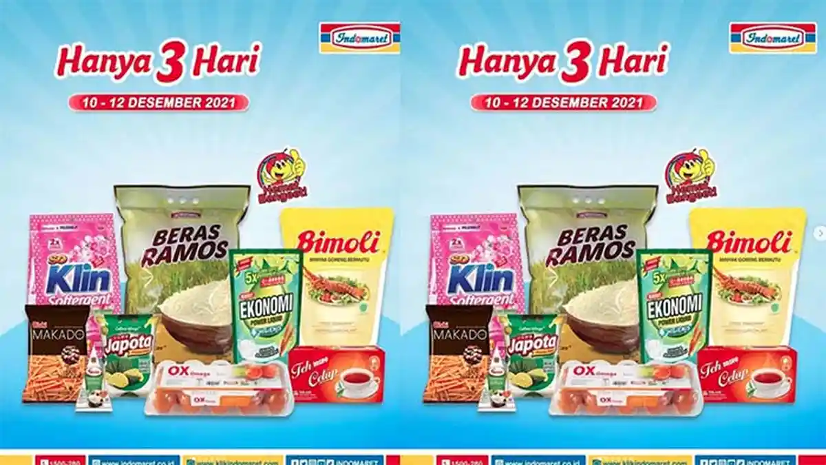 PROMO INDOMARET Hari Ini 11 Desember 2021, Lebih Hemat Beras & Minyak Goreng Rp 31.900 - 36.900