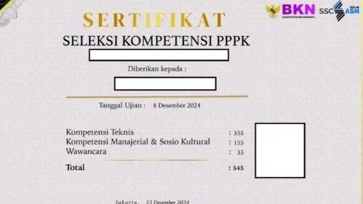 Cara Download Sertifikat Seleksi Kompetensi PPPK 2024, Cek Keaslian dan Arti Kode Kelulusan Peserta